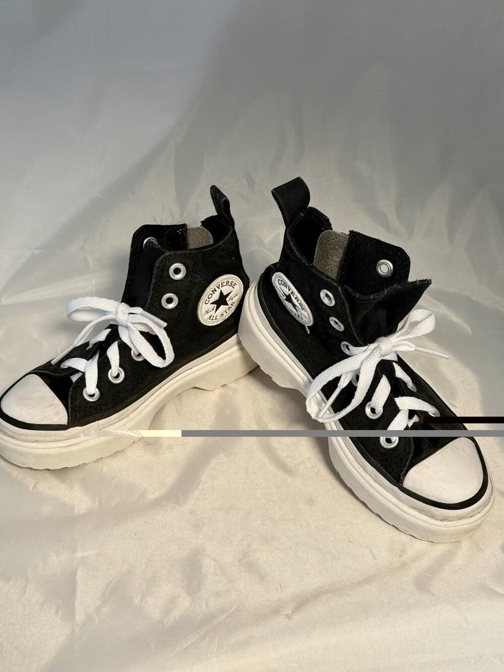 Converse Chuck Taylor High Top All Star Lugged Platform Black White Child 12